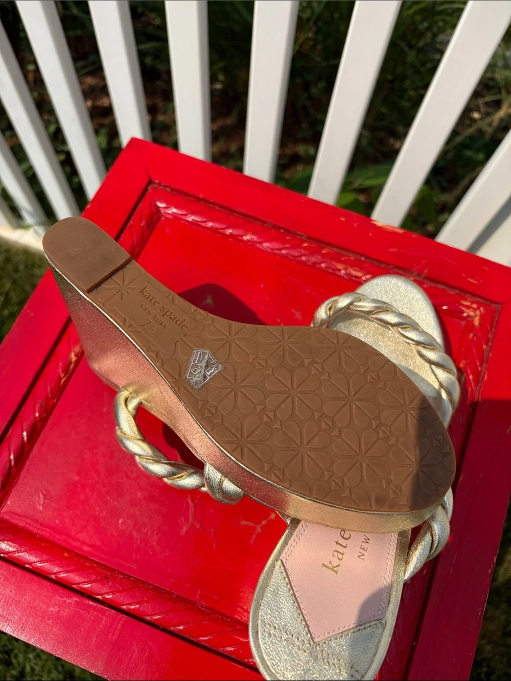 Kate Spade Gold Wedges Size 7.5, Worn Once